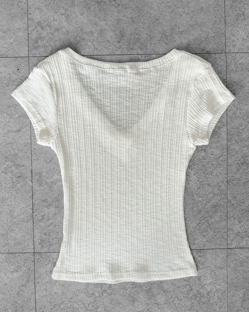 SOFT RIB V-NECK TEE