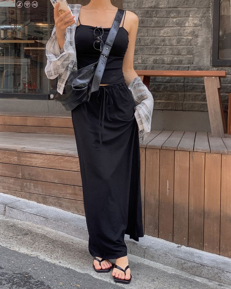 Ri-Lu Banded Long Skirt