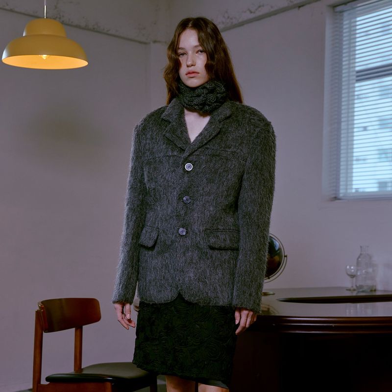 Alpaca Oversize Jacket (GRAY)