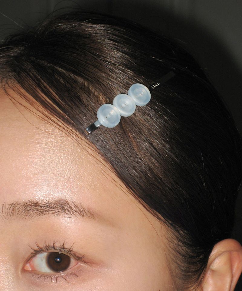 [2 set] Button bobby pin (Blue)