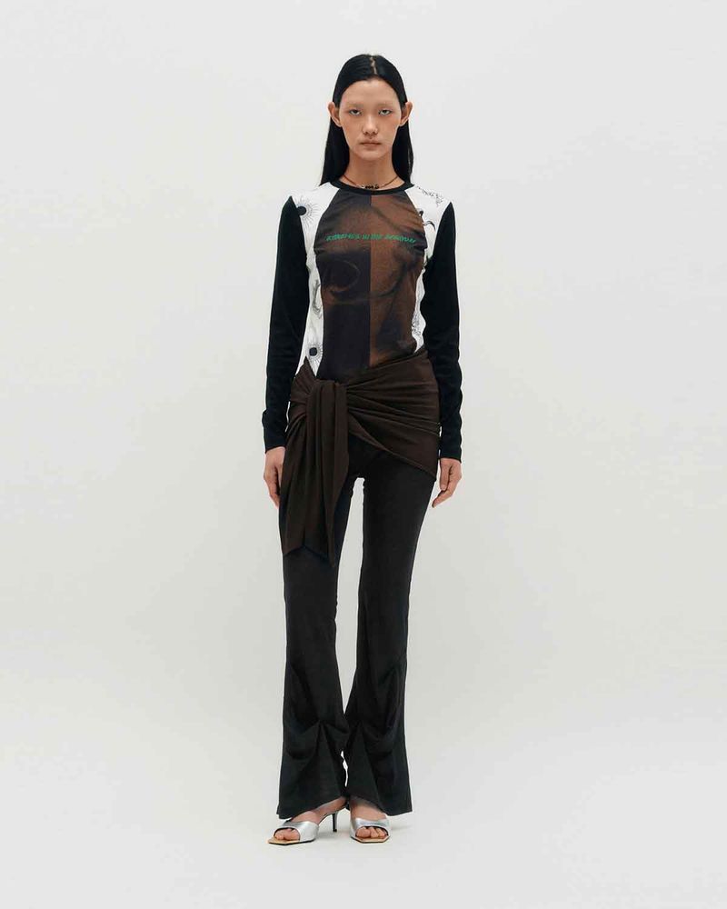 Layered Wrap Tie _ BROWN