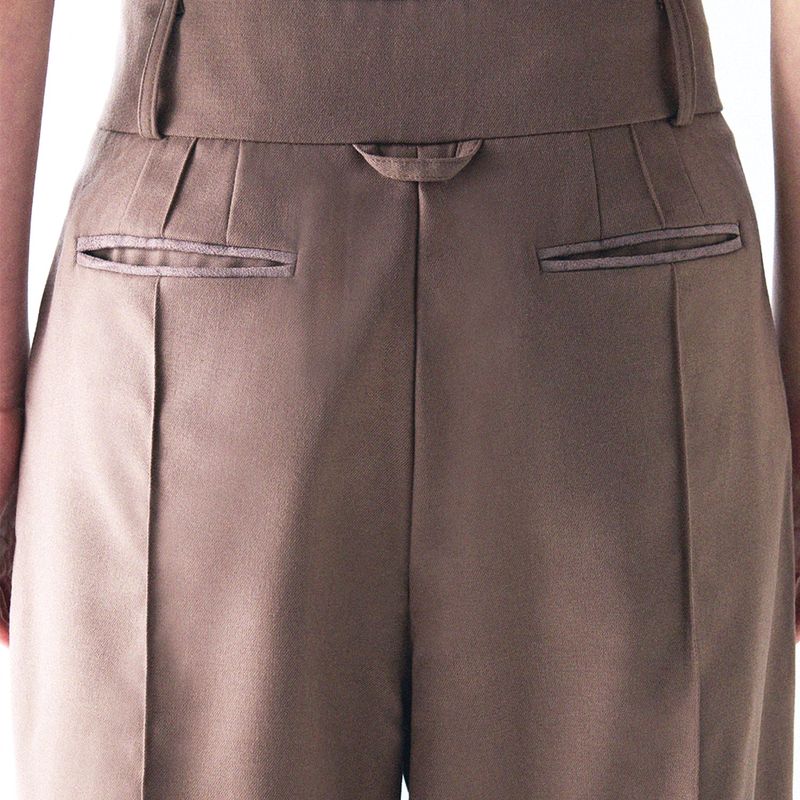 Wide-leg hook Trouser BEIGE