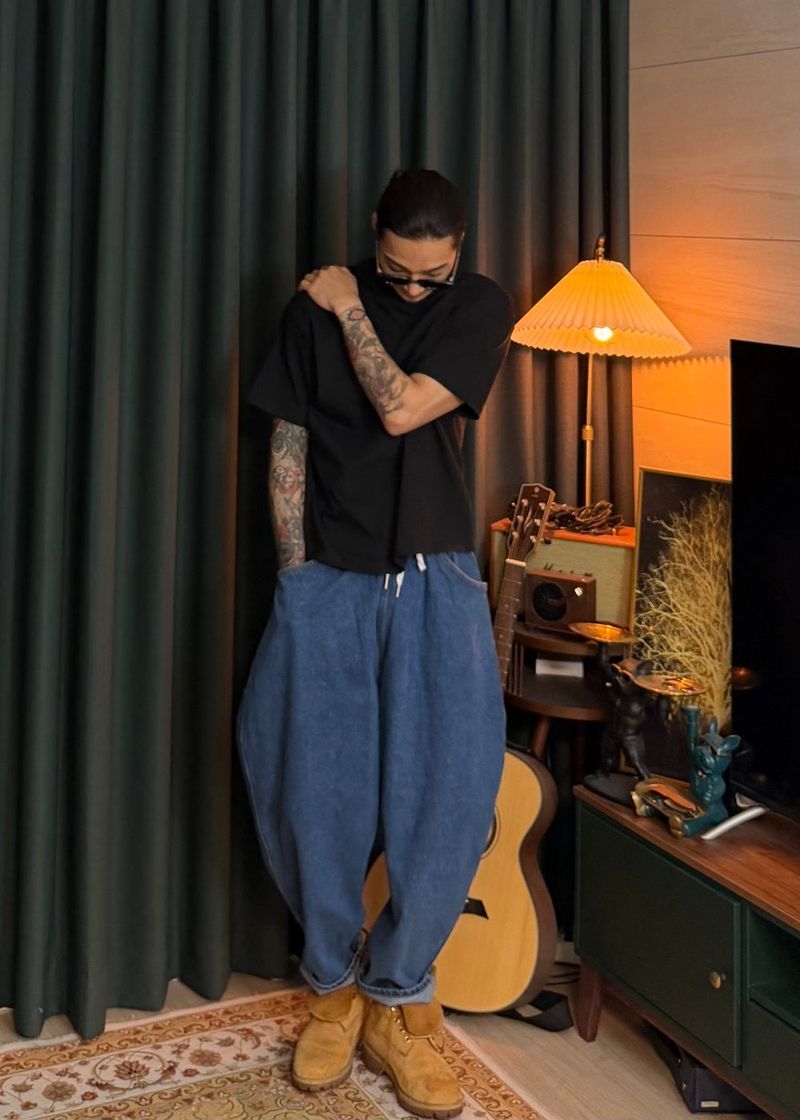 Denim Balloon Baggy Pants 2COLOR