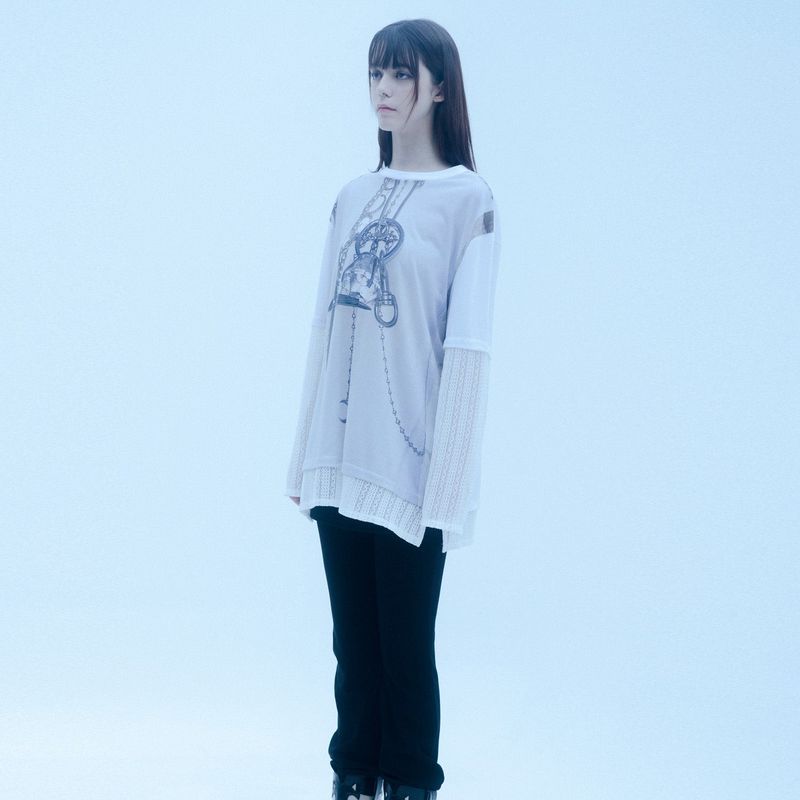 0 6 dripping chain layered t-shirt