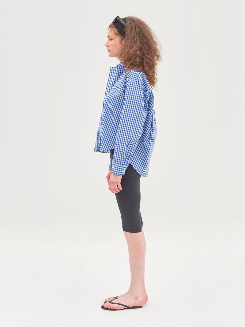 GINGHAM CHECK LONG SLEEVES SHIRT_BLUE