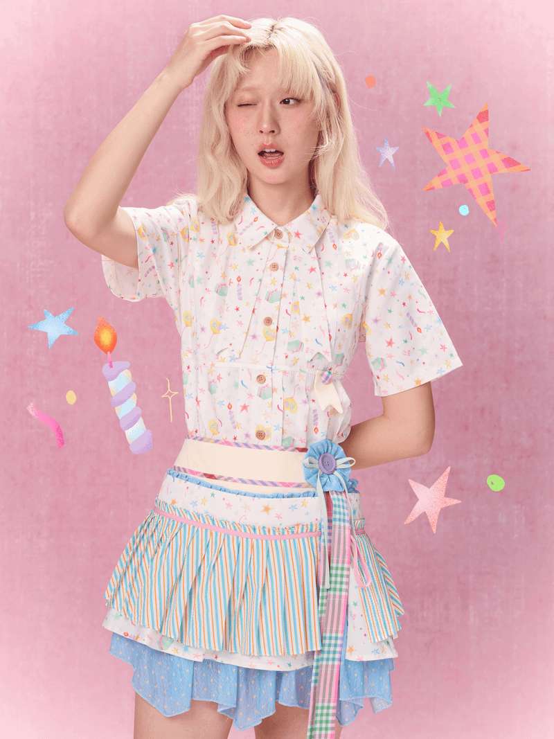 RedBean（レッドビーン）の「Best Day Ever Overlay Skirt Belt (Blue)（Skirts）」
