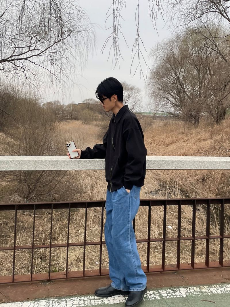 Melange twoway jacket