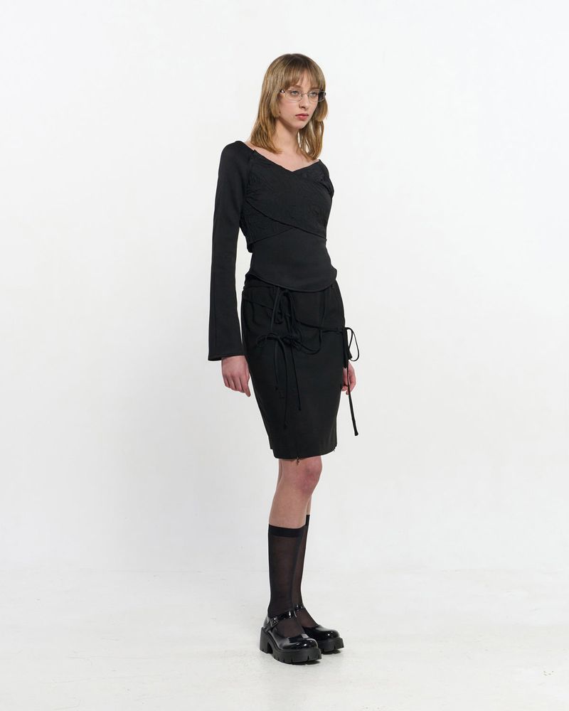 Cross-Draped Top _ BLACK