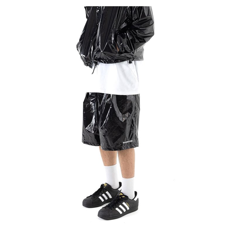 C LOGO ONE TUCK SATIN WIDE SHORT PANTS