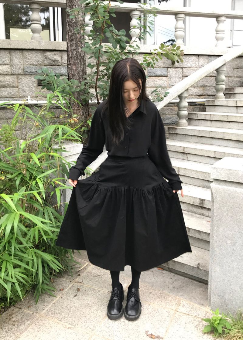 POCKET LINE COTTON SKIRT
