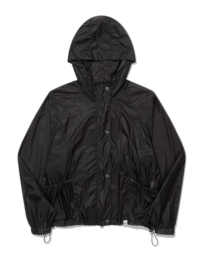 SHINING RUFFLE WINDBREAKER JACKET(BLACK)
