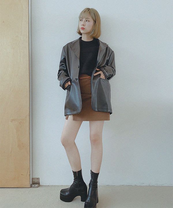 エッセンシャルブレザーレザージャケット