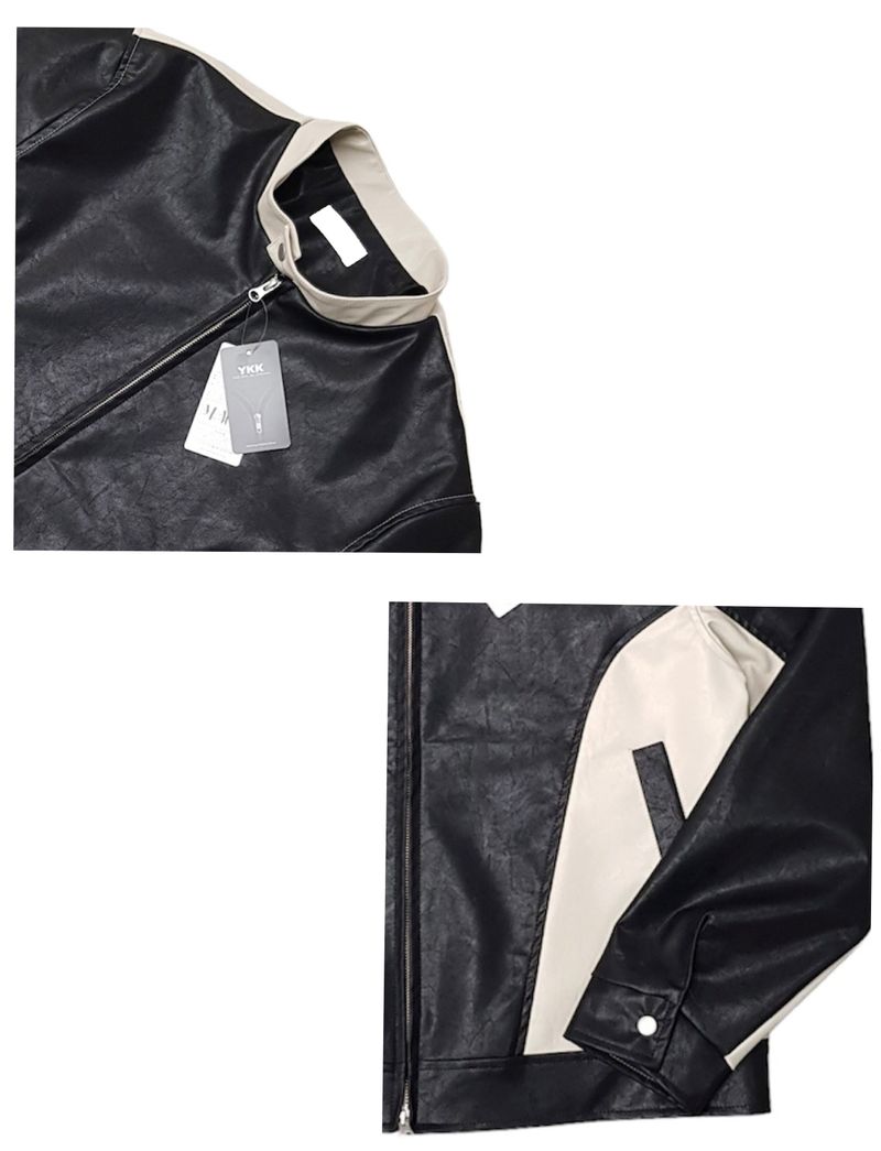LMN Coloring Biker Leather Jacket (2 colors)