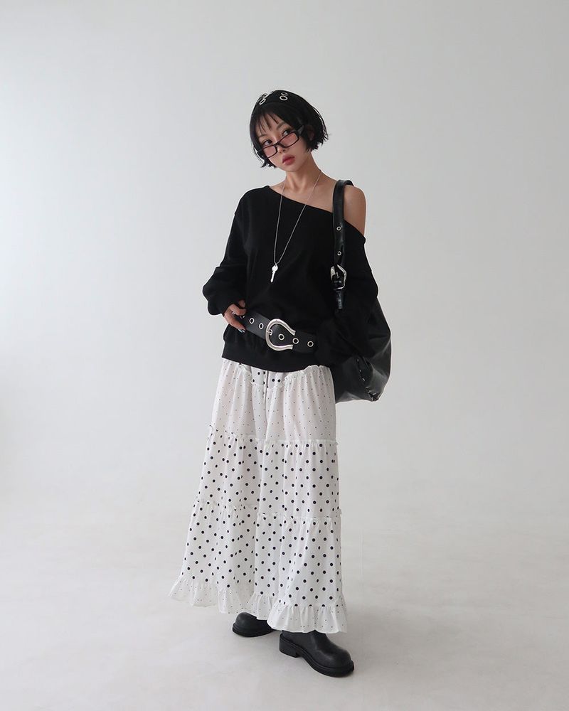Dot Dot Dot Cancan Long Skirt