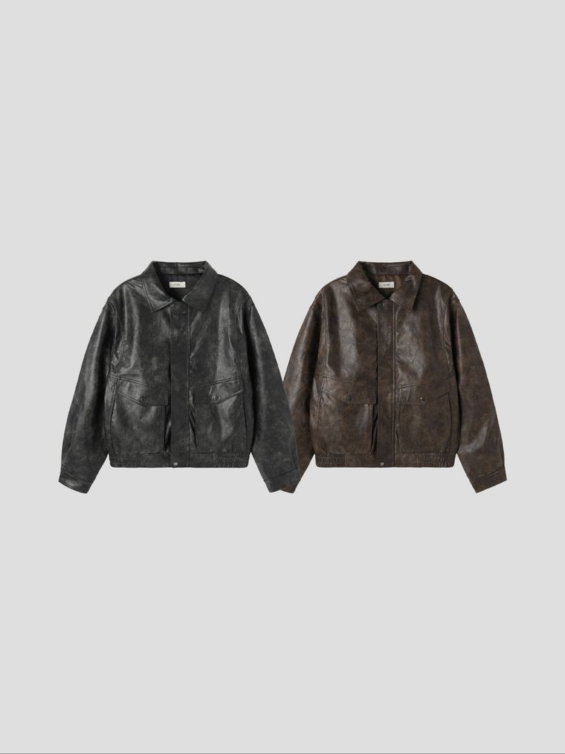 Vintage Curve Leather Jacket
