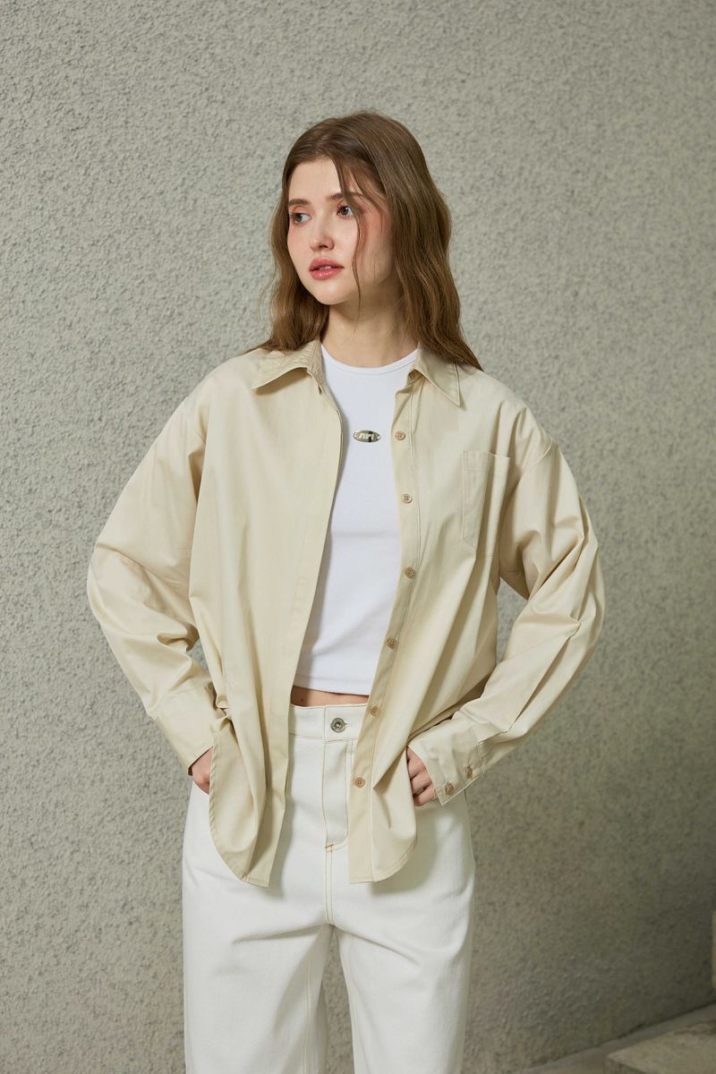 BRIGHT OVERSIZED SHIRT / BEIGE