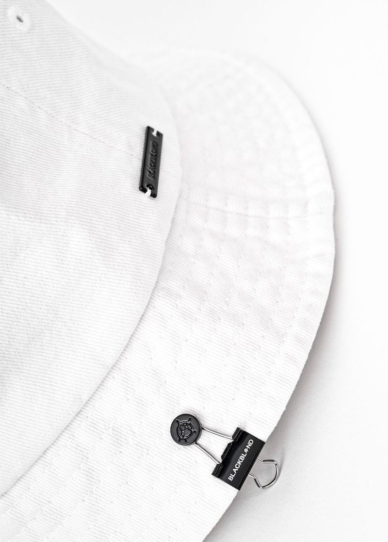 BBD Trapped Smile Denim Bucket Hat (White)