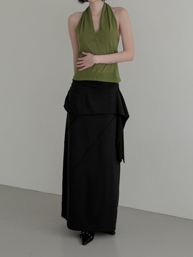Blin Mesh Cowl Halter Top