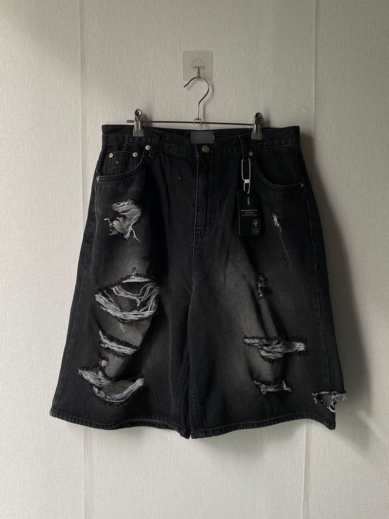 Vintage damage denim half pants 2C