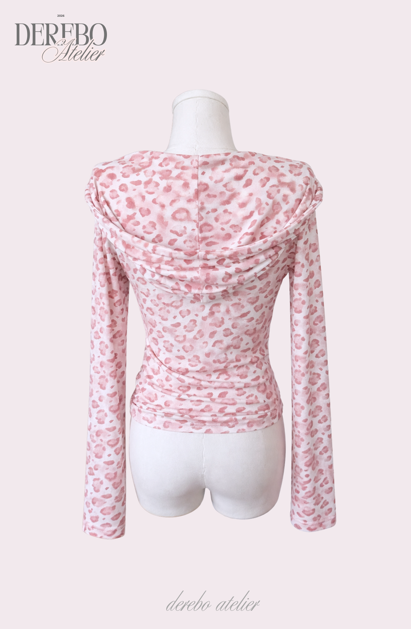 Pink Bly Leopard Hoodie Long Sleeve T-Shirt