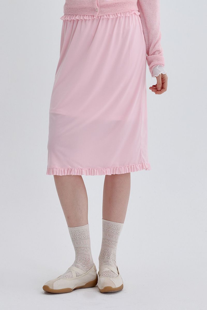 Overlace Layered Skirt [Pink]