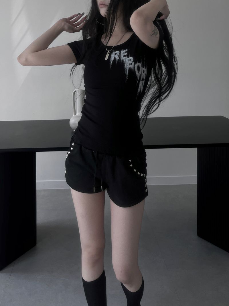spray print short sleeves (3color)