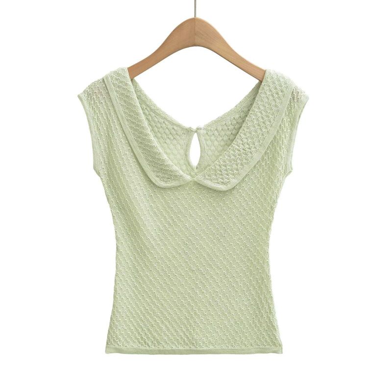 Luelle Eyelet Collar Knit