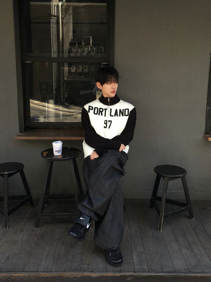 Portland 97 Color Block Knit Zip-Up 2C