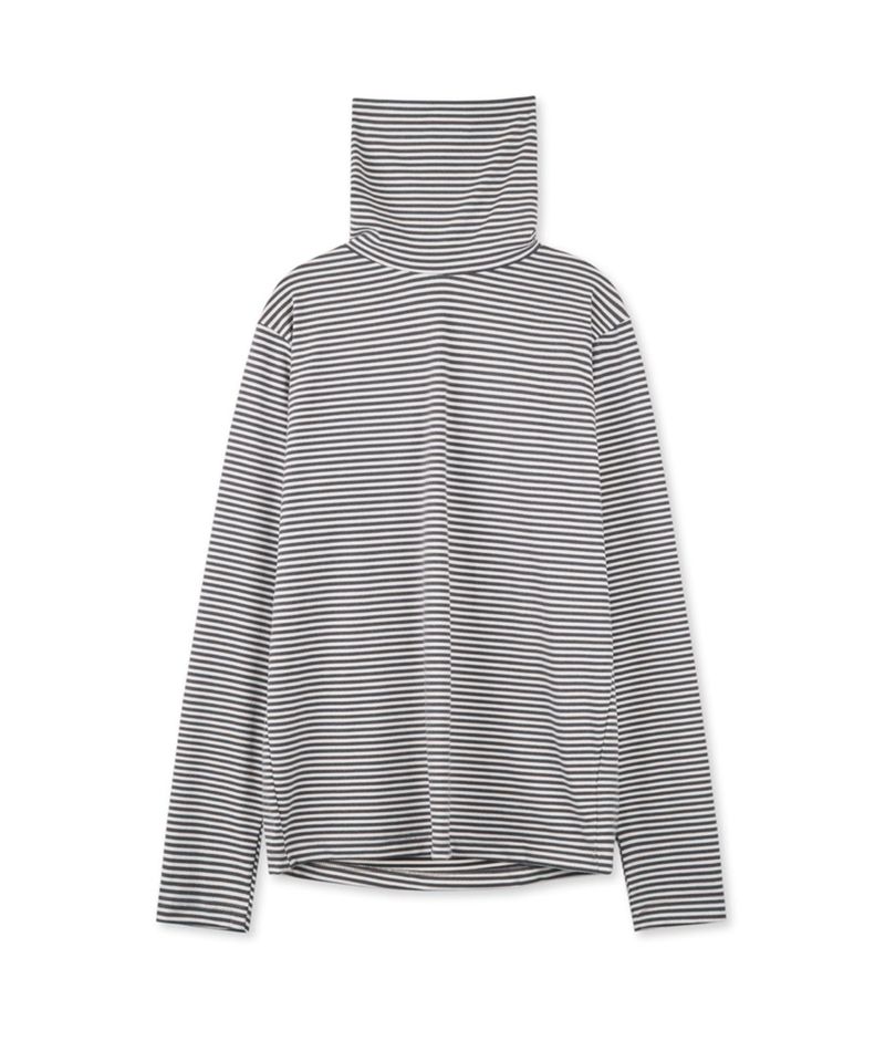 Bluesf Stripe Double Turtleneck - WHITE