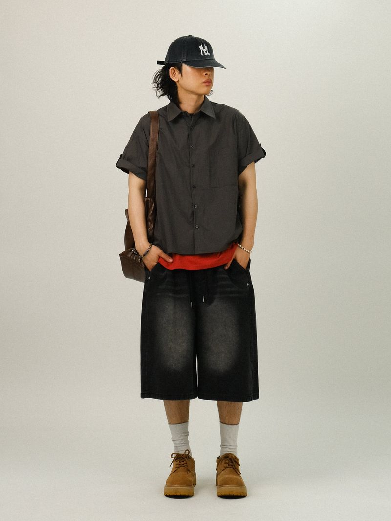 DEE Crop Roll-up Half Work Shirts