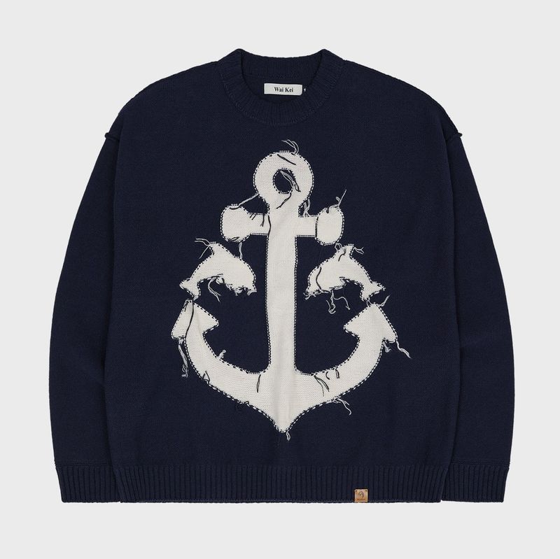 Marine reversible graphic knit