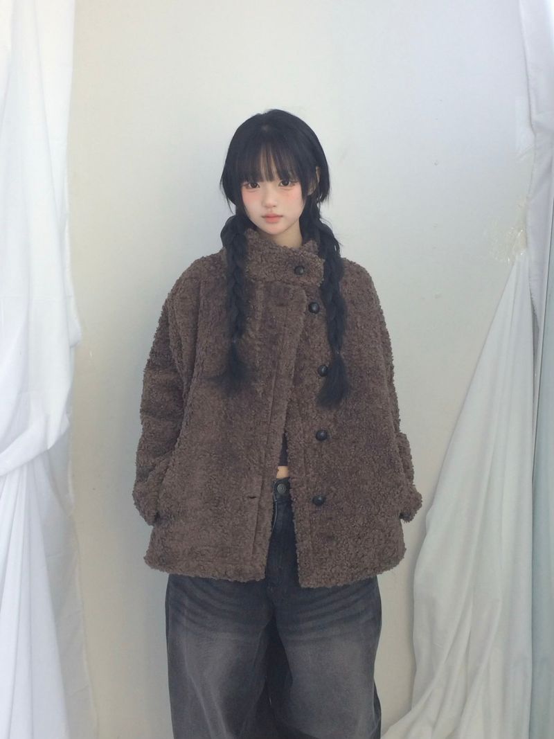 Fingerhole line hooded half zipup