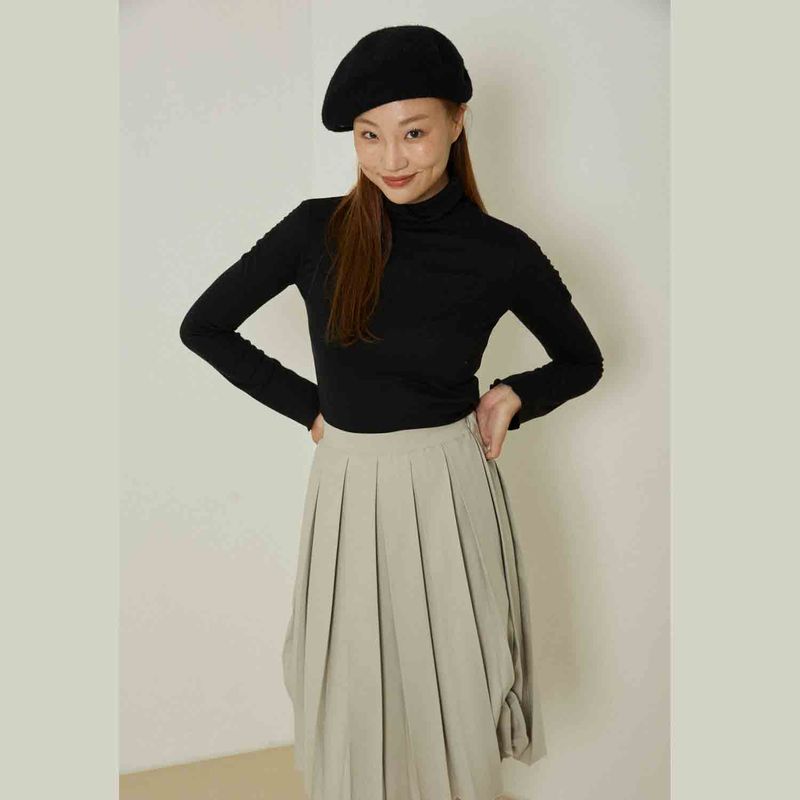 delidi(ディライディ)の「Ebony shirring turtleneck top (black)(Tops)」
