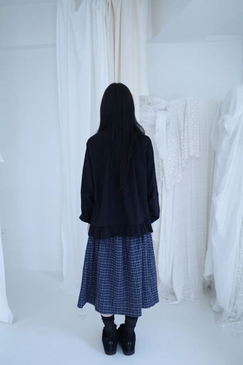 プリンチェック ロングスカート