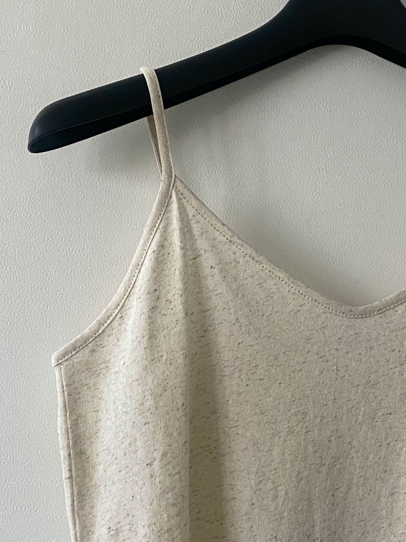 Natural linen sleeveless