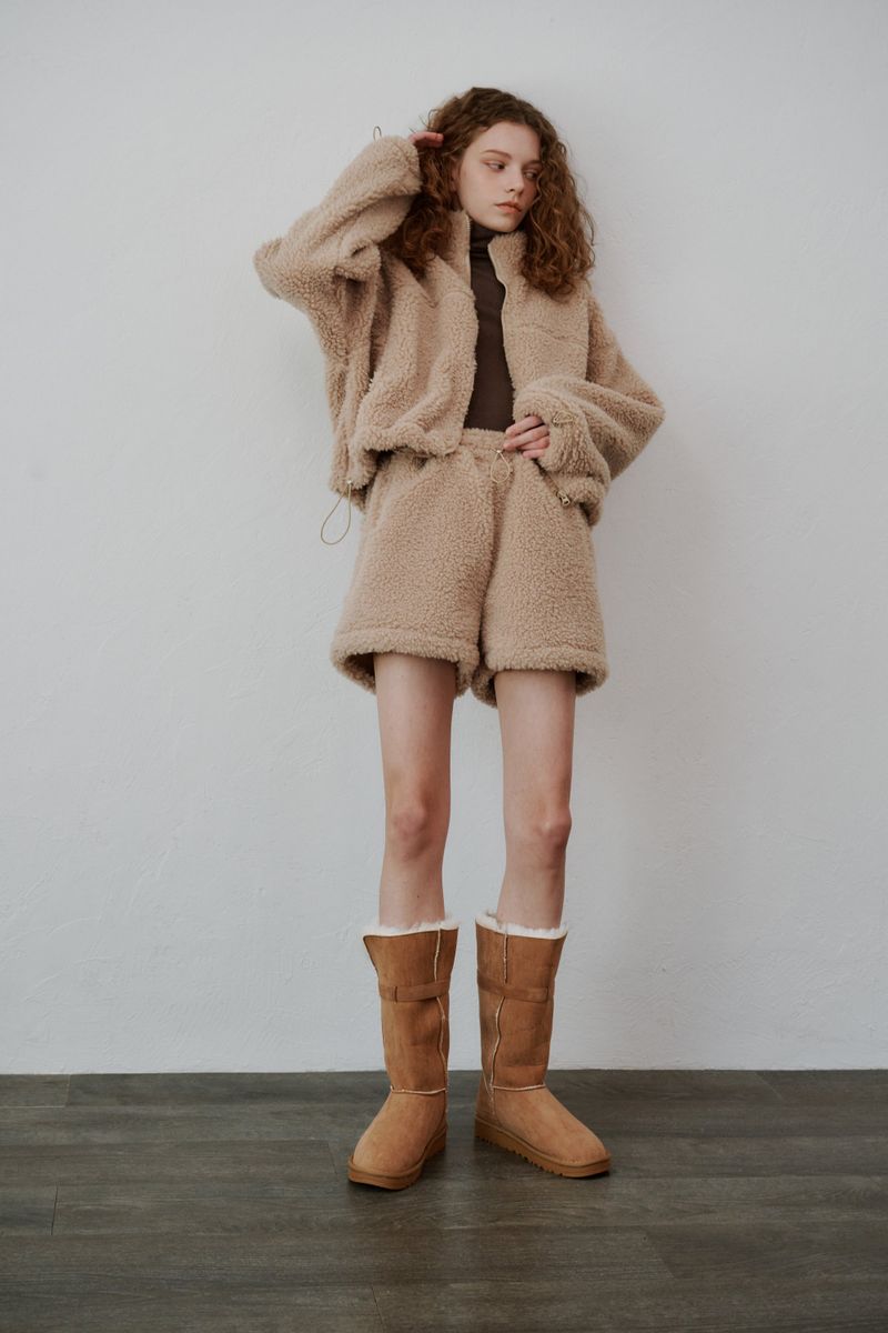 Boucle zip-up (Beige)