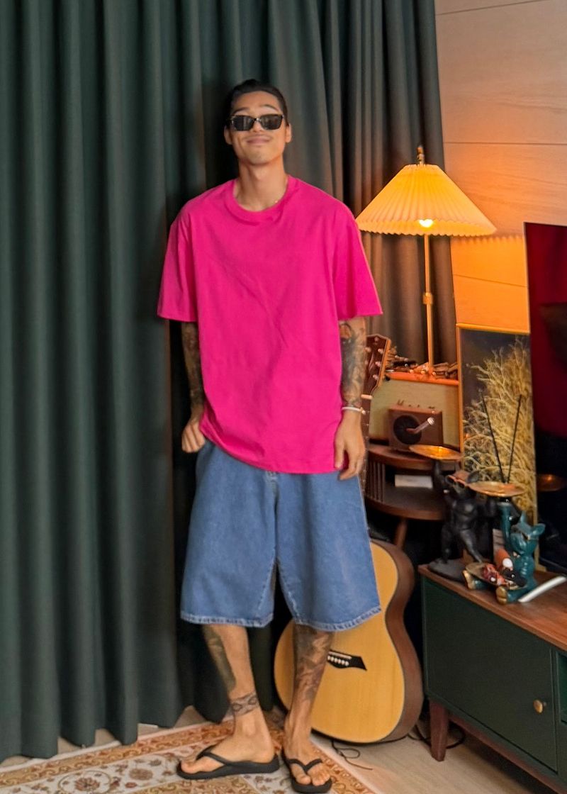 Stone-Washed Denim Bermuda Shorts 