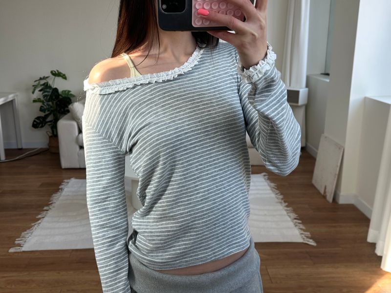 lace stripe tee
