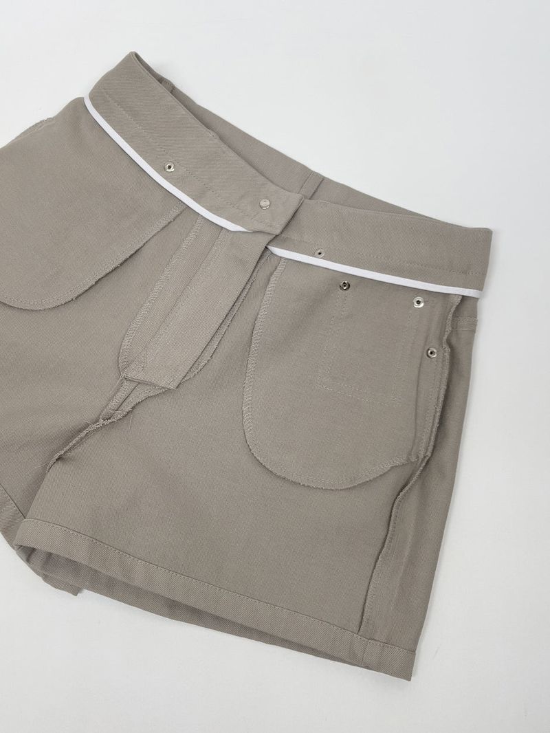 スラブコットン3分丈ショートパンツ
