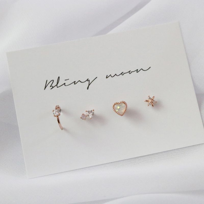 [4 set] pitch ring piercing set 