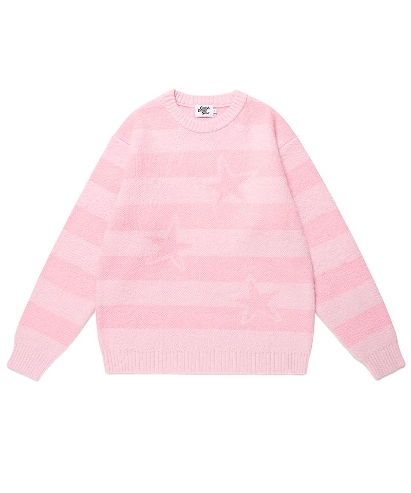 cavish（カビシ）の「BRUSHED STAR KNIT SWEATER PINK(CV2FFUK600A)（Tops）」