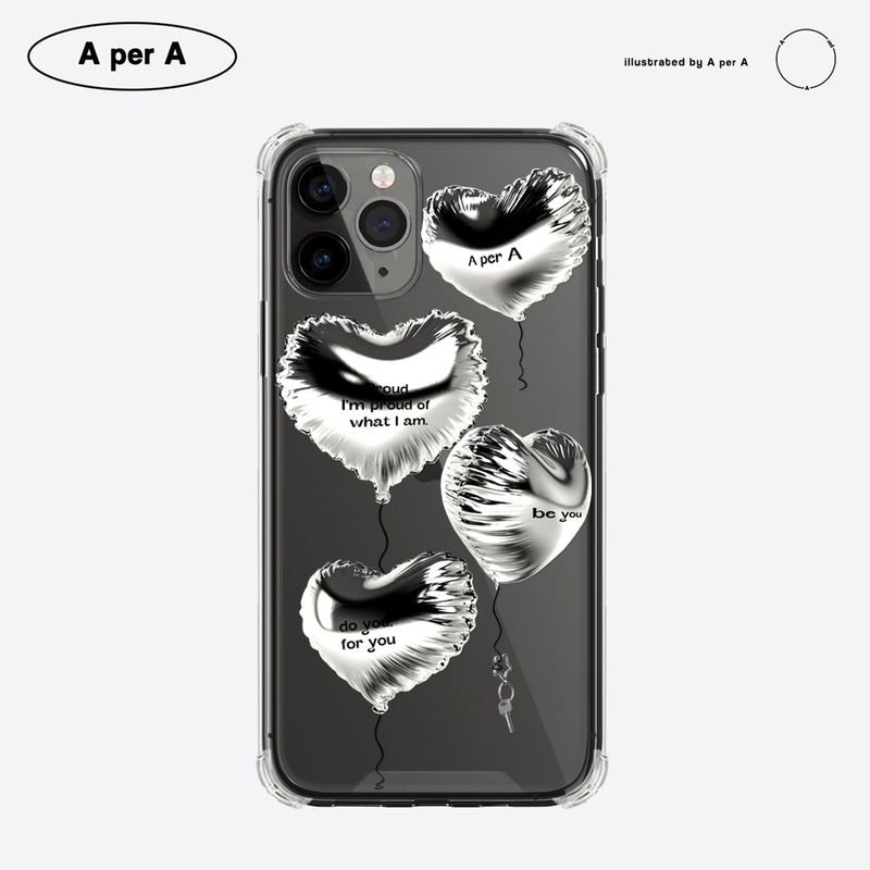 A per A(エイパーエイ)の「Heart Silver Balloon 4 Message(Smartphone Accessories)」