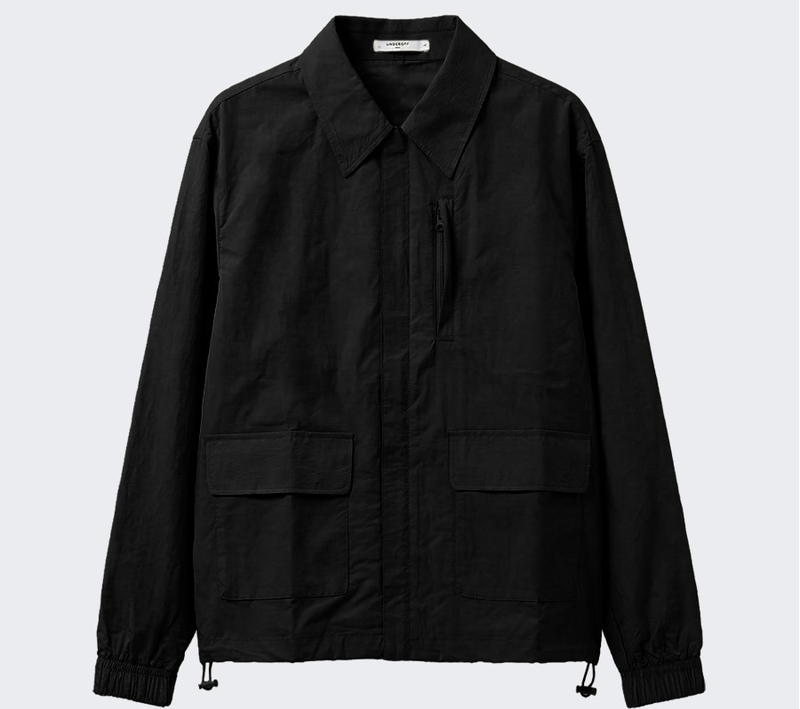 Lightweight Collared Windbreaker Black