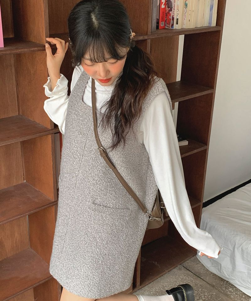 Winter Bouclé Bustier Mini Dress