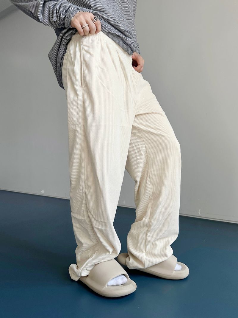 Twill Basic Golden Wide Pants 7C