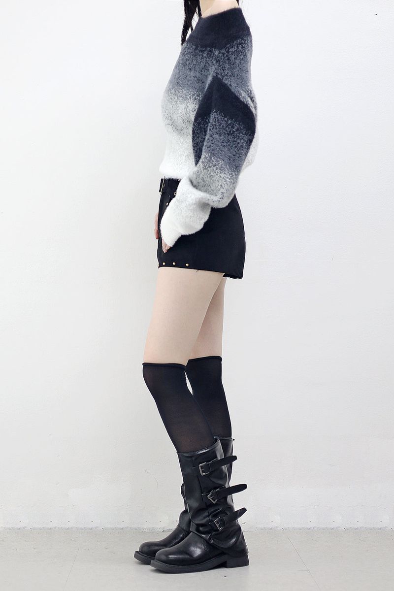 Baguette Suede Studded Shorts