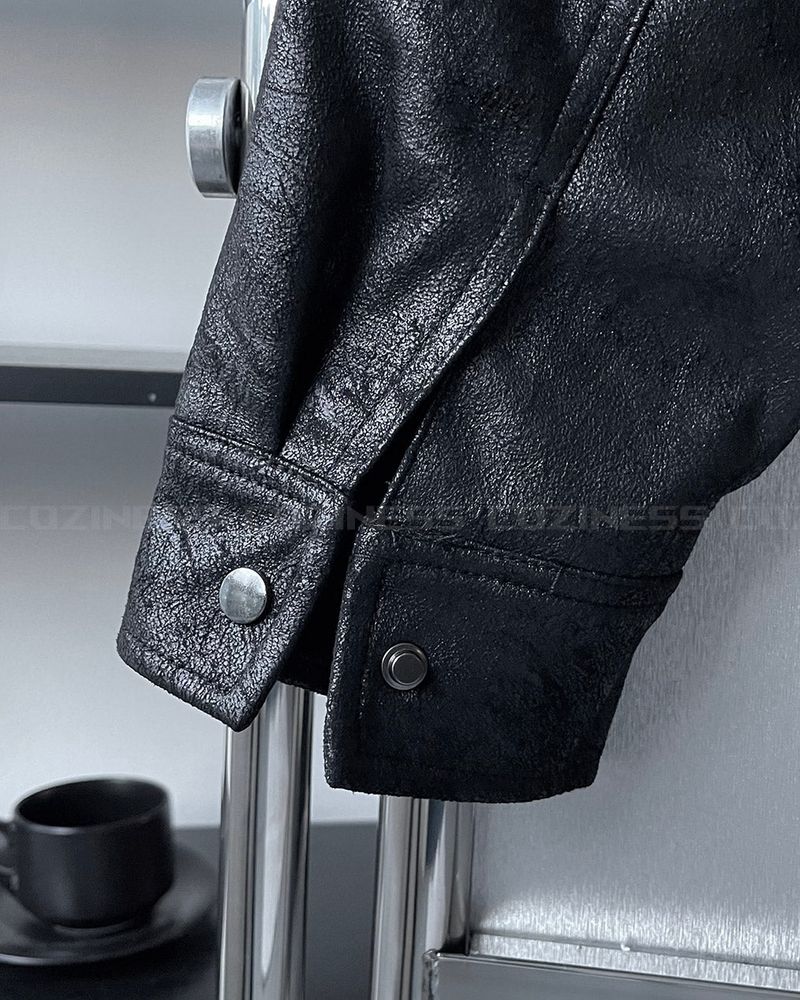 TAP Crack Effect Suede Jacket