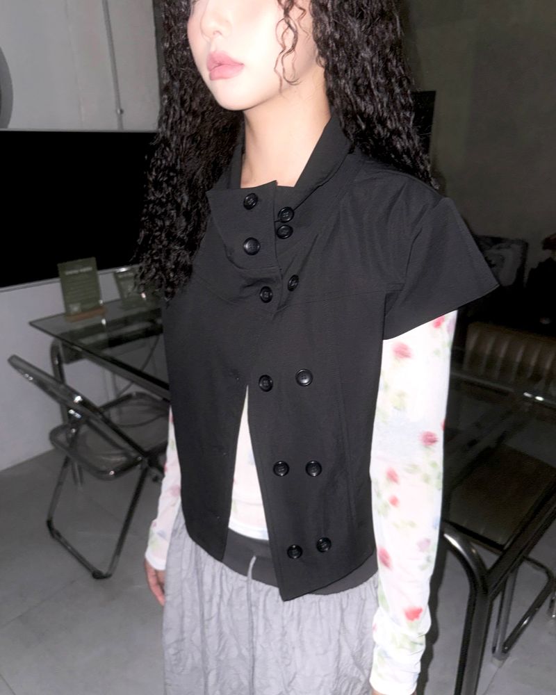 (2color) Double Trench Cap Blouse
