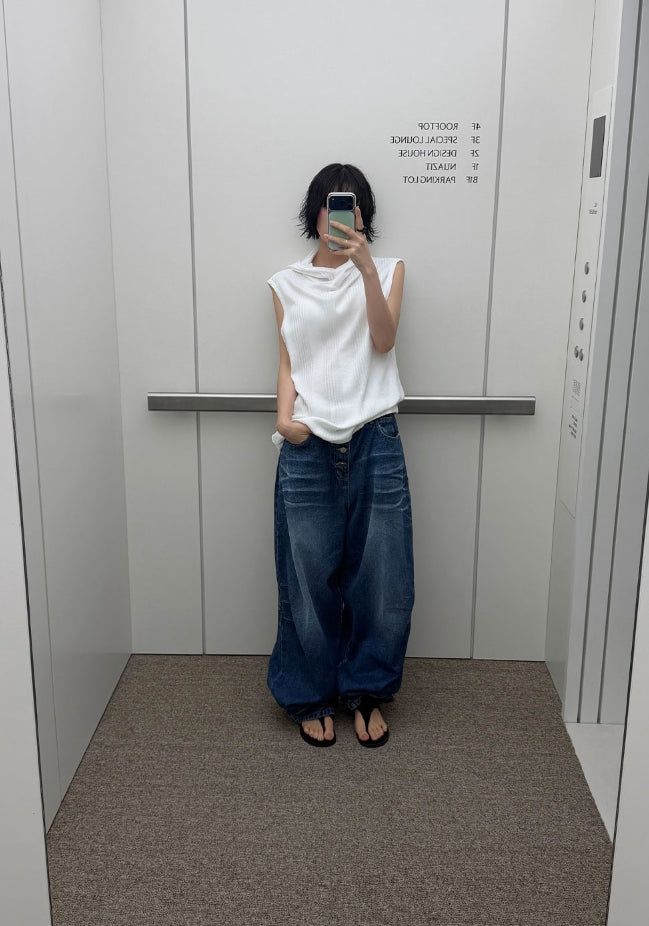 (unisex) 4-BUTTON BALLOON DENIM