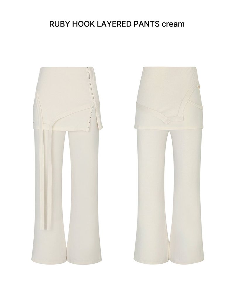 RUBY HOOK LAYERED PANTS cream